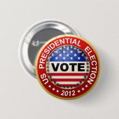 Abstimmung der Präsidentschaftswahl-2012 Button (Vorne & Hinten)
