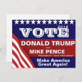 Abstimmung Donald Trump und Mike Pence Postkarte (Vorne/Hinten)