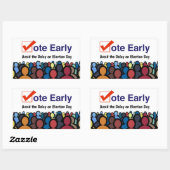 Abstimmung früh rechteckiger aufkleber (Blatt)