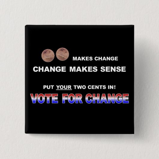Abstimmung für Änderung 2008 Button (Vorderseite)