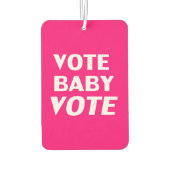 "Abstimmung für Baby" - heißrosa, weiß - Lufterfri Autolufterfrischer (Rückseite)