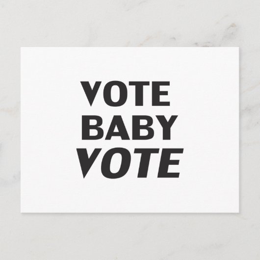 "Abstimmung für Baby" Schwarz-weiß Postkarte (Vorderseite)