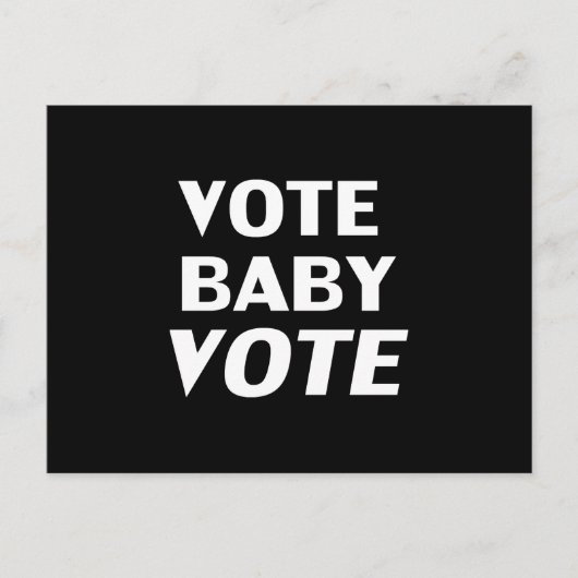 "Abstimmung für Baby" Schwarz-weiß Postkarte (Vorderseite)