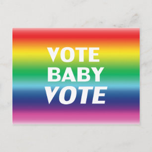 "Abstimmung für Baby" Stolz lgbtq lgbt Regenbogenf Postkarte