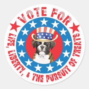 Abstimmung für Boxer Runder Aufkleber