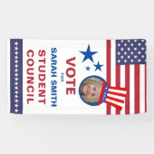 Abstimmung für Class President: Hat & flag Foto-Fl Banner (Horizontal)