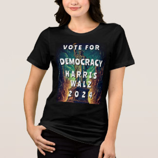 Abstimmung für Demokratie Harris Walz Tri-Blend Shirt