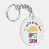 Abstimmung für den Felon Funny Trump 2024 Schlüsselanhänger (Vorderseite links)