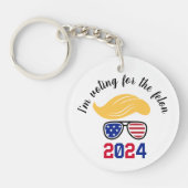 Abstimmung für den Felon Funny Trump 2024 Schlüsselanhänger (Vorderseite)