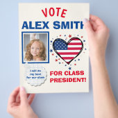 Abstimmung für den Präsidenten der Klasse: Wahl Flyer (Hand)