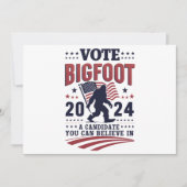 Abstimmung für den Präsidenten von Bigfoot 2024 Sa Einladung (Vorderseite)