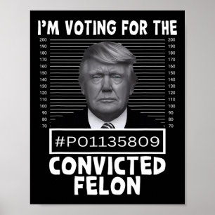 Abstimmung für den verurteilten Felon Trump Mugsho Poster