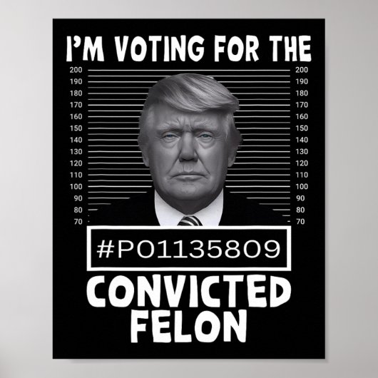 Abstimmung für den verurteilten Felon Trump Mugsho Poster (Vorne)