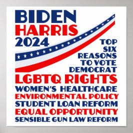 Abstimmung für die Wahlplattform Biden Harris 2024 Poster