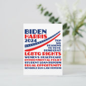 Abstimmung für die Wahlplattform Biden Harris 2024 Postkarte (Stehend Vorderseite)