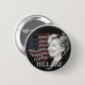 Abstimmung für Hillary Button (Vorne & Hinten)