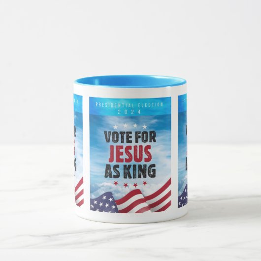 Abstimmung für Jesus als Präsidentschaftswahl 2024 Tasse (Zentrum)