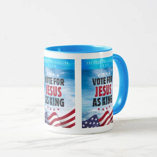 Abstimmung für Jesus als Präsidentschaftswahl 2024 Tasse (VorderseiteRechts)