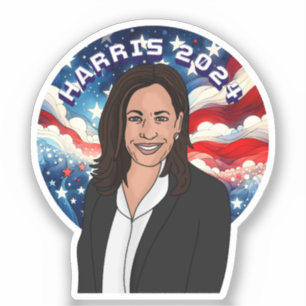 Abstimmung für Kamala Harris 2024 Aufkleber
