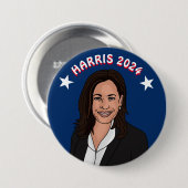 Abstimmung für Kamala Harris 2024 Button (Vorne & Hinten)
