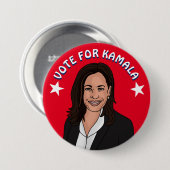 Abstimmung für Kamala Harris 2024 Button (Vorne & Hinten)
