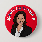 Abstimmung für Kamala Harris 2024 Button (Vorderseite)
