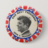 Abstimmung für Kennedy-Wahl-Knopf Button (Vorderseite)
