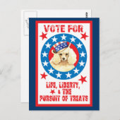 Abstimmung für Miniatur Poodle Postkarte (Vorne/Hinten)