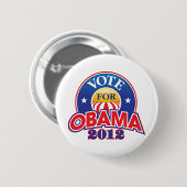 Abstimmung für Obama 2012 Button (Vorne & Hinten)
