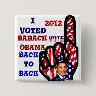 Abstimmung für Obama #2,Back to Back_ Button