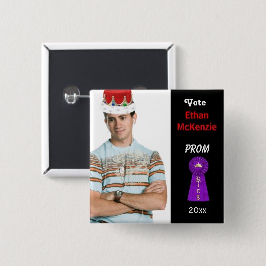 Abstimmung für Prom King (Lila) Button (Vorne & Hinten)