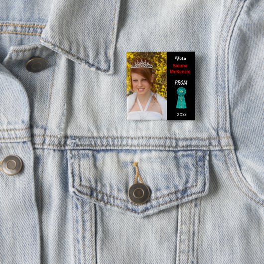 Abstimmung für Prom Queen (Aqua) Button (Beispiel)