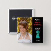 Abstimmung für Prom Queen (Aqua) Button (Vorne & Hinten)