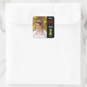 Abstimmung für Prom Queen (grün) Quadratischer Aufkleber (Tasche)