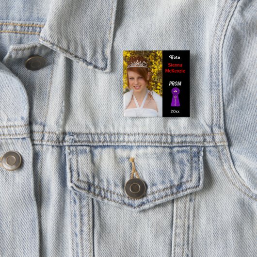 Abstimmung für Prom Queen (Lila) Button (Beispiel)