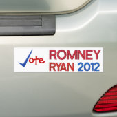 Abstimmung für Romney Ryan 2012 Autoaufkleber (Auf Auto)