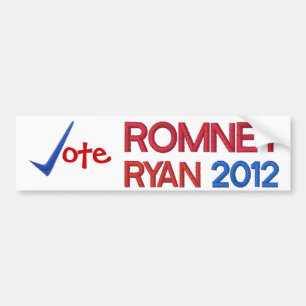 Abstimmung für Romney Ryan 2012 Autoaufkleber