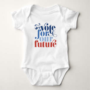 Abstimmung für unsere zukünftige Wahl Rot Weiß  Baby Strampler