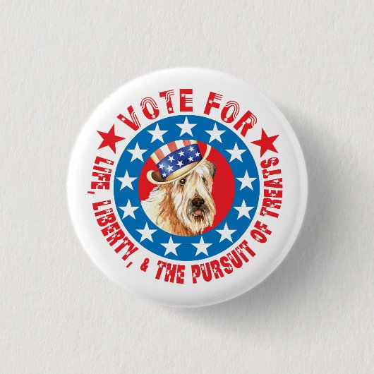 Abstimmung für Wheaten Terrier Button (Vorderseite)