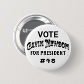 Abstimmung Gavin Newsom Button (Vorne & Hinten)