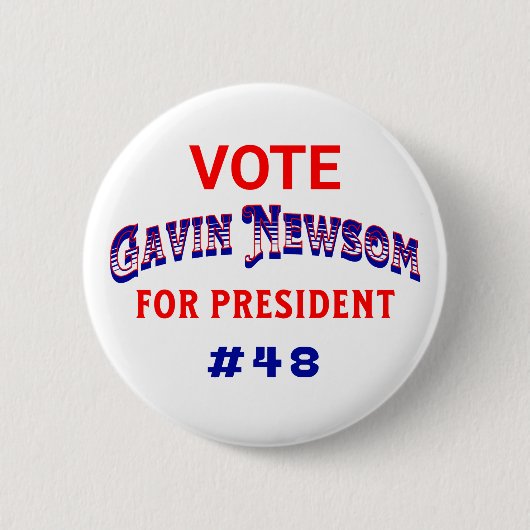 Abstimmung Gavin Newsom Button (Vorderseite)