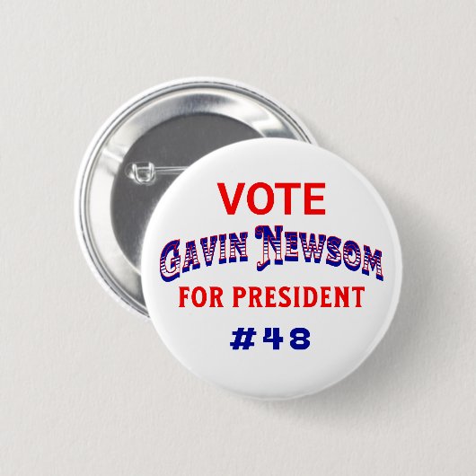 Abstimmung Gavin Newsom Button (Vorne & Hinten)