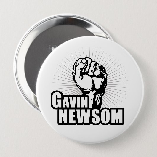 Abstimmung Gavin Newsom Button (Vorne & Hinten)