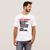 Abstimmung gegen Greg Abbott Texas Demokrat Wort G T-Shirt (Vorne ganz)
