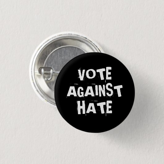 Abstimmung gegen Hass Schwarz und Weiß Funky Goth Button (Vorne & Hinten)