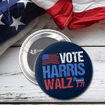 Abstimmung Harris Walz Demokrat Donkey American Fl Button<br><div class="desc">Wählen Sie Harris Walz mit der amerikanischen Flagge und dem demokratischen Esel in rot,  weiß und blau. Kamala Harris und Tim Walz als Präsidentschafts- und Vizepräsidentin als Kandidatinnen für das demokratische Party in dieser coolen,  patriotischen Gestaltung für die Wahlen 2024.</div>