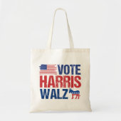 Abstimmung Harris Walz Demokrat Donkey American Fl Tragetasche (Vorne)