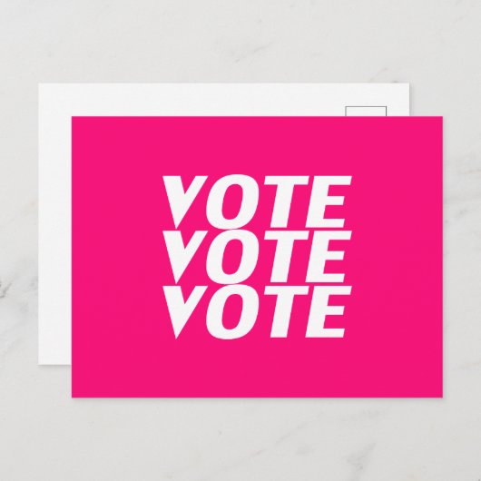 "Abstimmung" heißen Rosa, Magenta, Fuchsia, Weiß Postkarte (Vorne/Hinten)