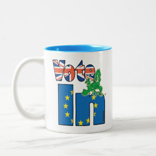 Abstimmung herein (bleiben Sie) - EU - BRITISCHES Zweifarbige Tasse