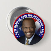 Abstimmung Herman Kain 2012 Button (Vorne & Hinten)